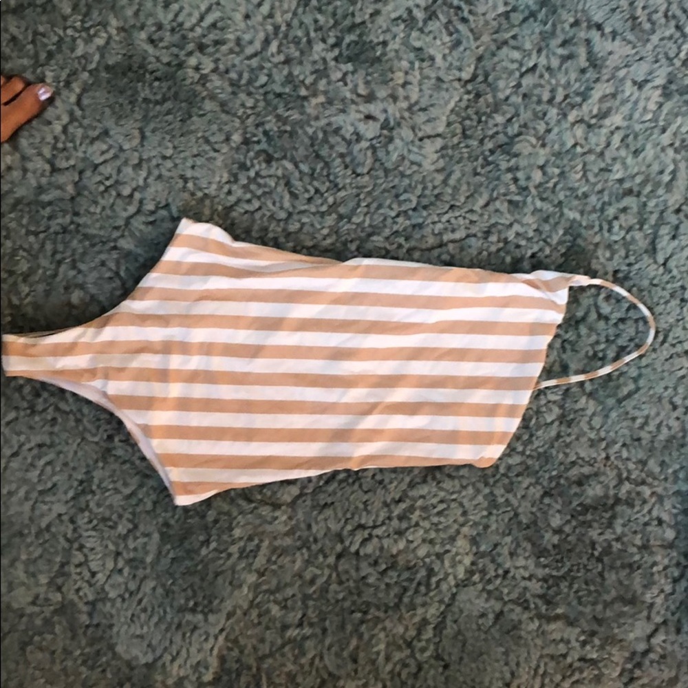 Beach Riot striped one shoulder one piece swimsuit